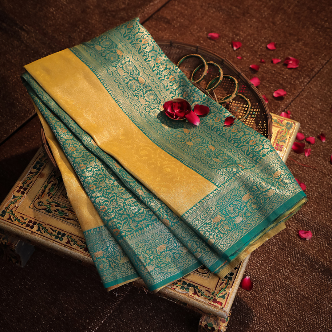 The Real Katan Silk Drape with Anmol Zari Detailing