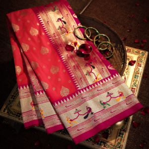 Traditional Paithani Saree with Anmol Jari and Meenakari
