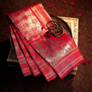 Traditional Dharmawaram Saree with Nylon Jari Work