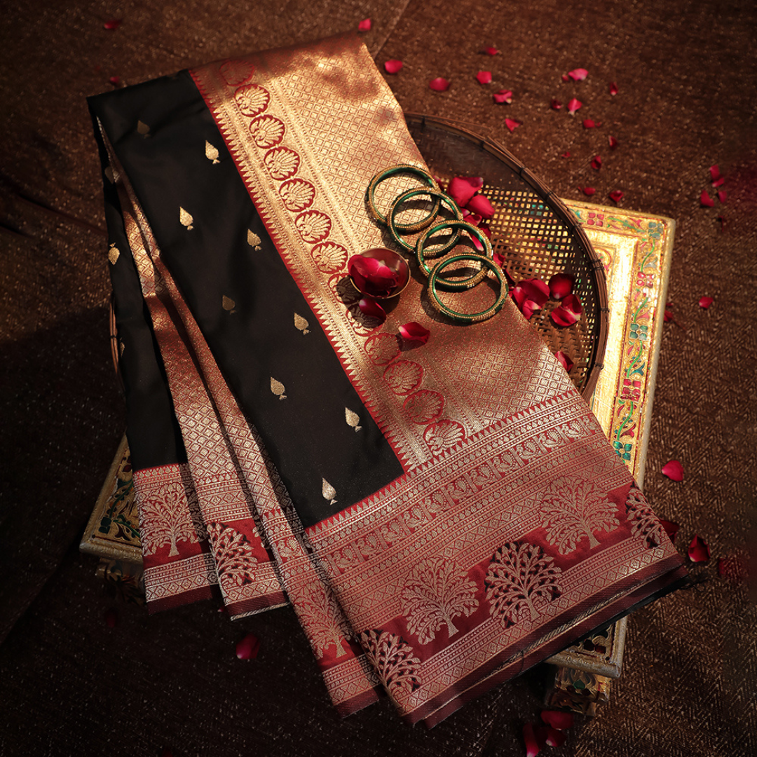 Soft Silk Katan Saree with Anmol Jari