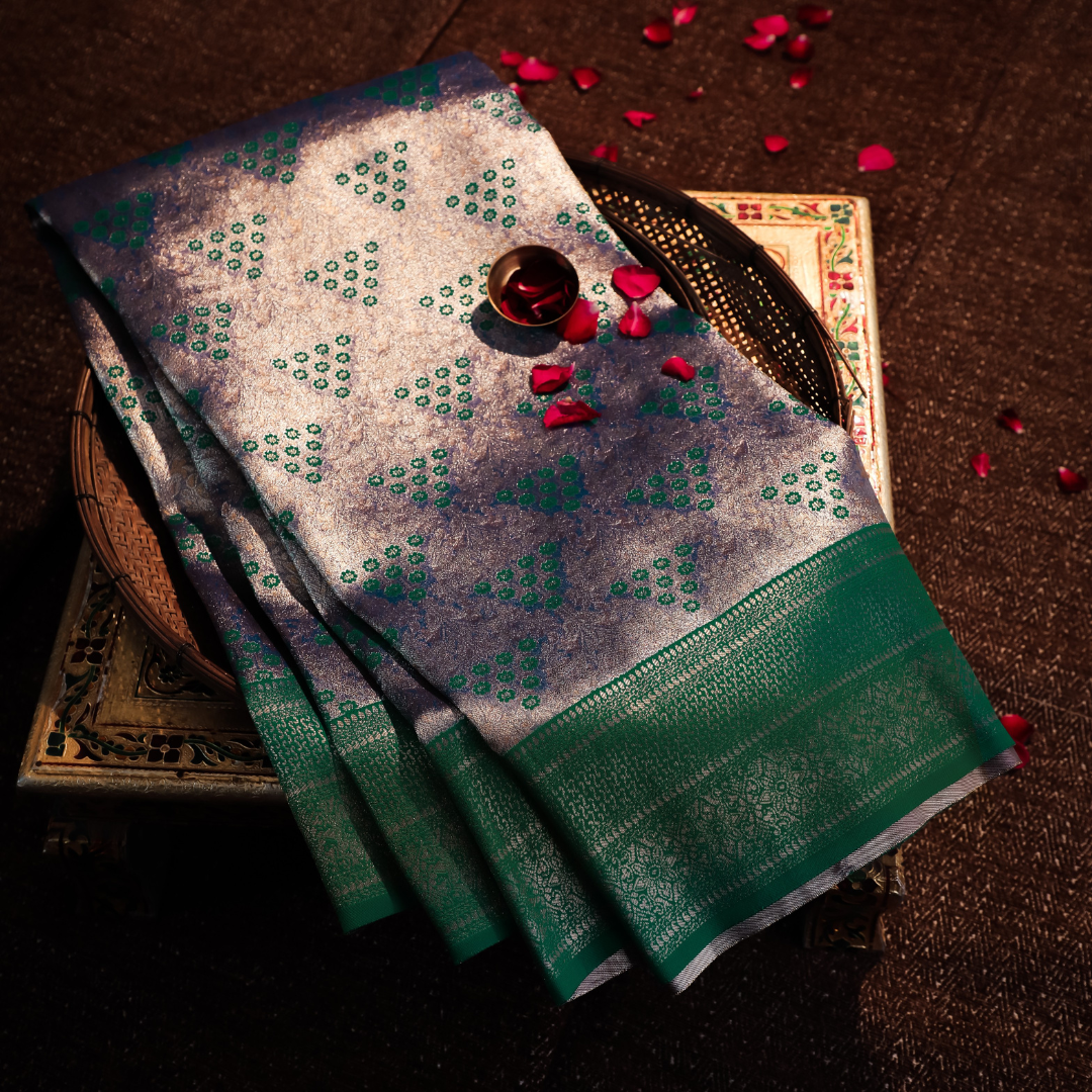 Classic Kanjiwaram Silk Saree with Nylon Jari